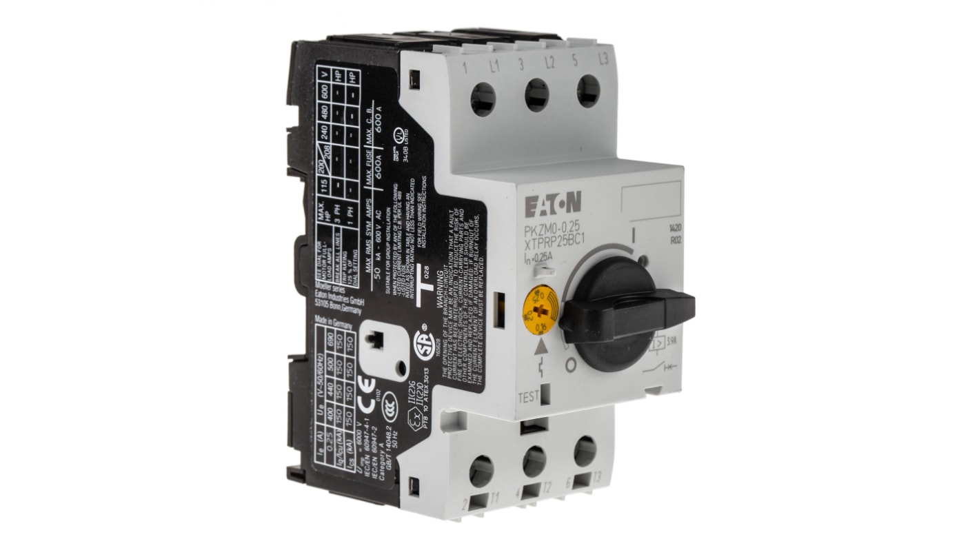 Eaton 0.16 → 0.25 A Motor Protection Circuit Breaker, 690 V ac