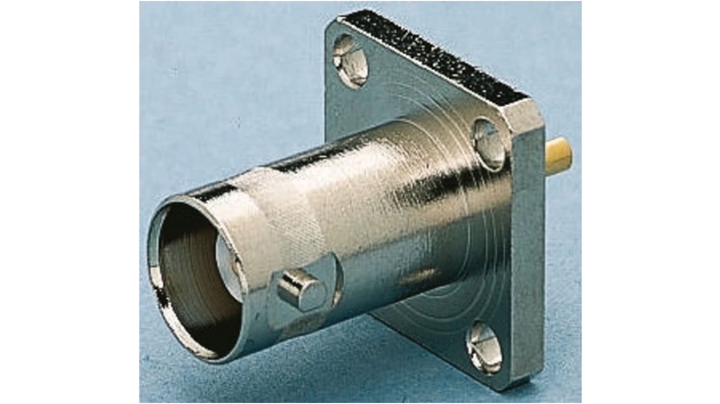 Telegartner, Jack Flange Mount BNC Connector, 75Ω, Solder Termination, Straight Body
