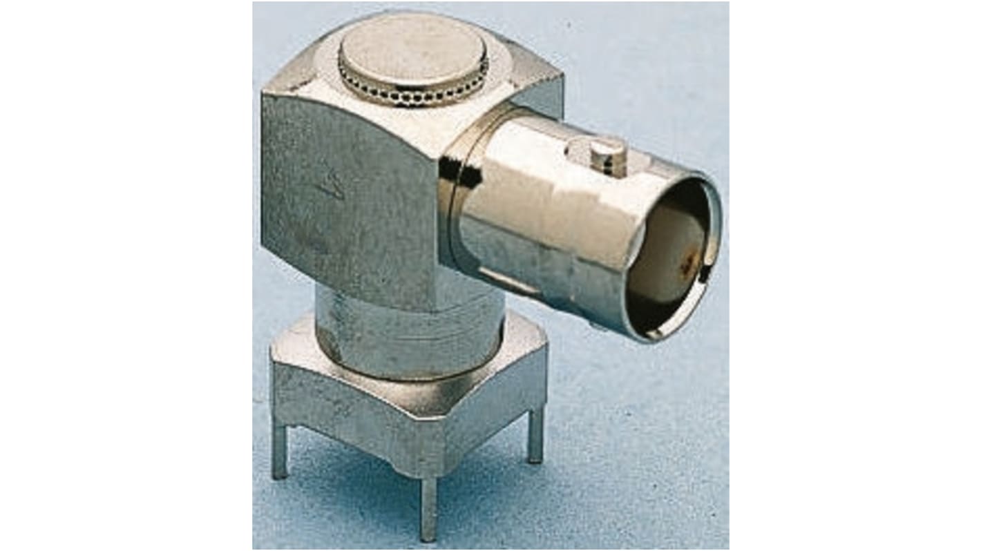 Telegartner, Jack PCB Mount BNC Connector, 75Ω, Through Hole Termination, Right Angle Body