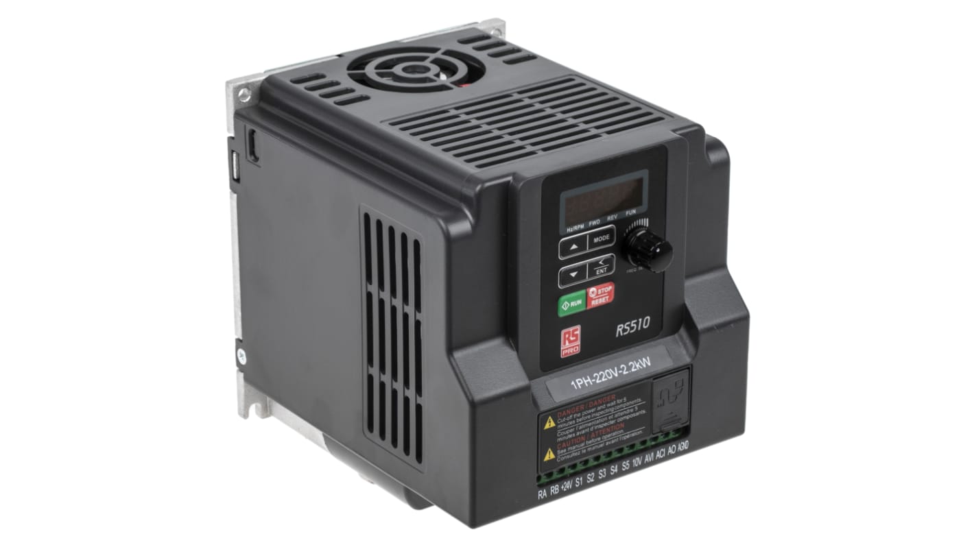 RS PRO Inverter Drive, 2.2 kW, 1 Phase, 230 V ac, 21 A