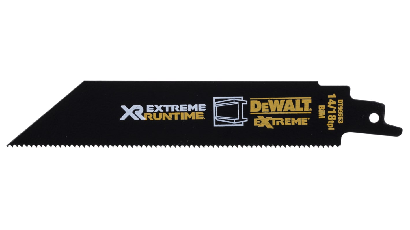 Lama per seghetto alternativo bimetallico DeWALT, lunghezza di taglio 156mm, 14 → 18 denti per pollice , 5 pezzi