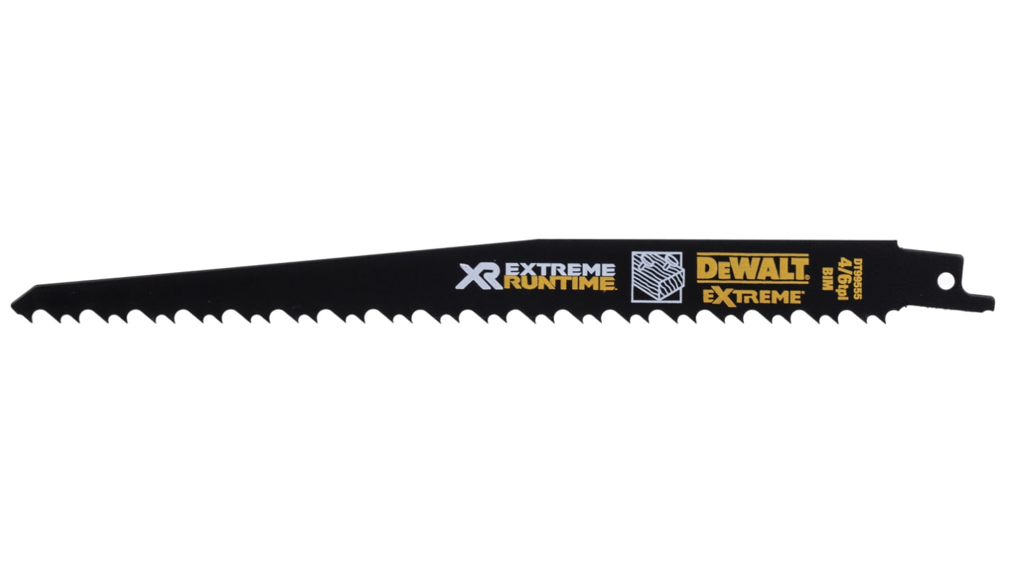 DT99555 QZ DeWALT 4 6 TPI Teeth Per Inch 230mm Cutting Length Alligator Saw Blade Pack of 5 RS