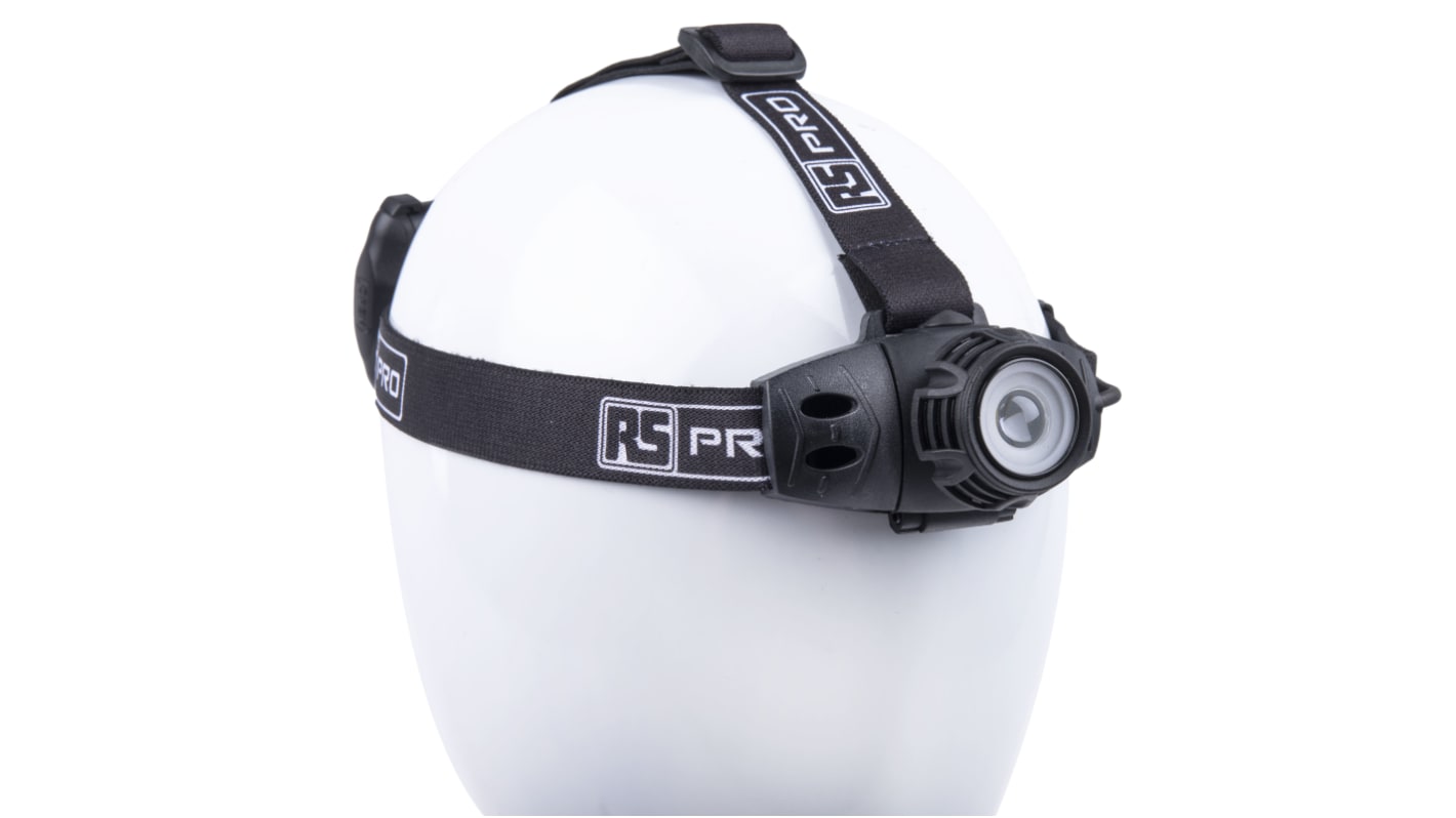 RS PRO LED头灯, 360 lm, 160 m射程, AA电池, 黑色