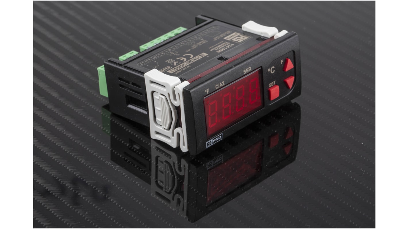 Rs-Online Regolatore di temperatura On/Off RS PRO 230 V ca 77 x 35mm 2 uscite Relè SSR