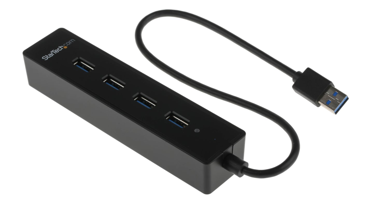 StarTech.com 4 Port USB 3.0 USB A  Hub, USB Powered, 137 x 30 x 22mm