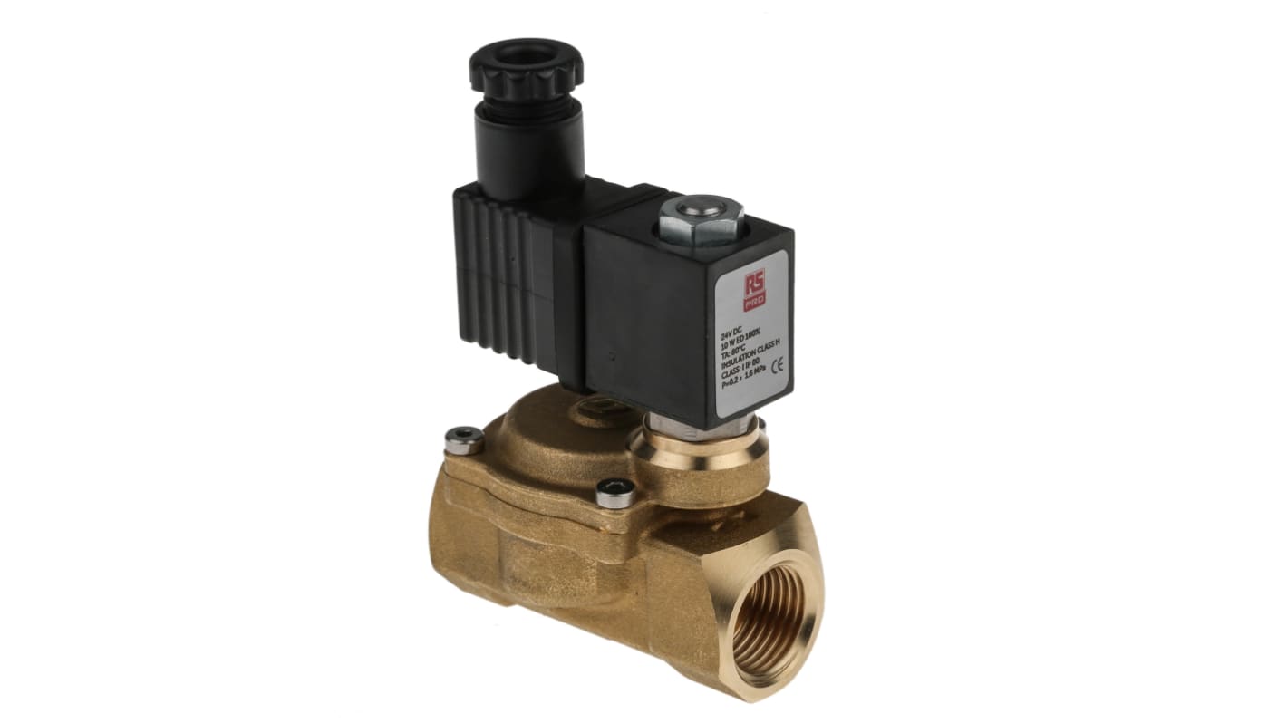 RS PRO Solenoid Valve, 2 port(s) , NC, 24 V dc