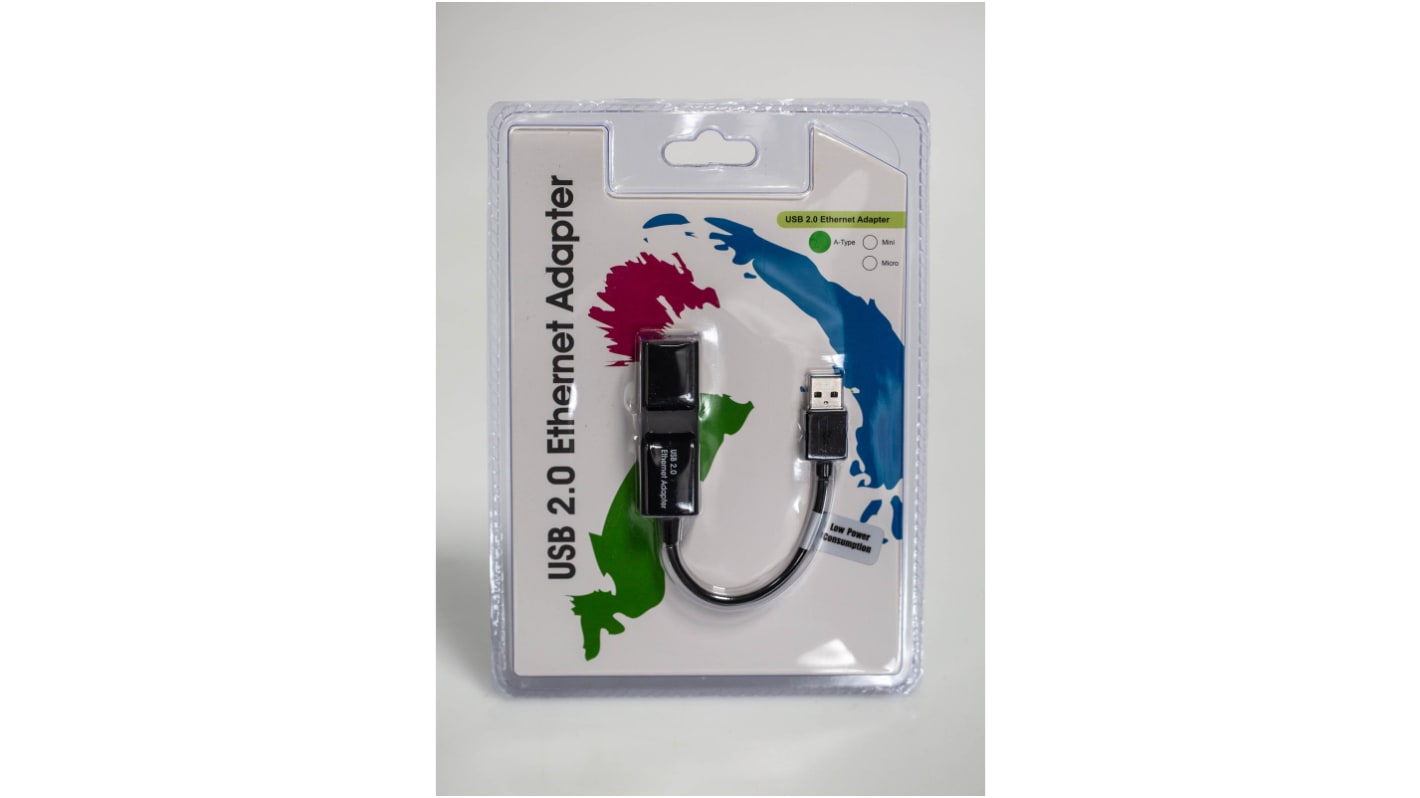 RS PRO USB 2.0转RJ45 口10/100Mbit/s网口转换器