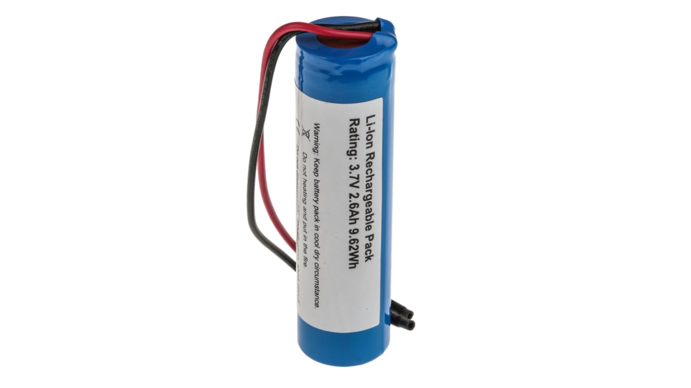 RS PRO RS PRO, 3.7V, 18650, Lithium-Ion Rechargeable Battery, 2.6Ah