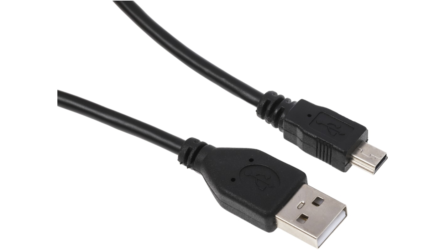 RS PRO USB 2.0, Male USB A to Male Mini USB B, 500mm