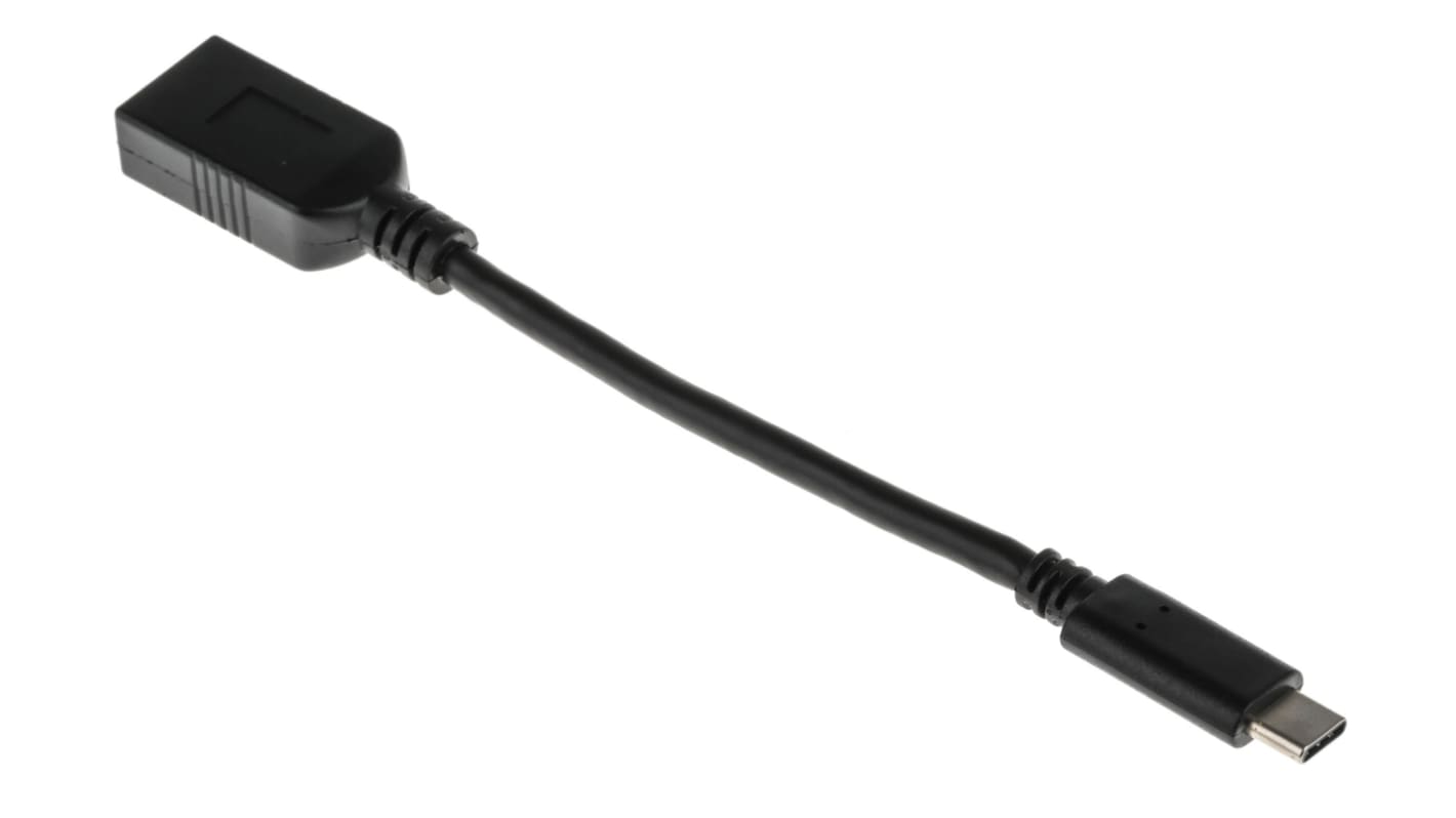 RS PRO USB 3.1, Male USB C to Female USB A, 150mm