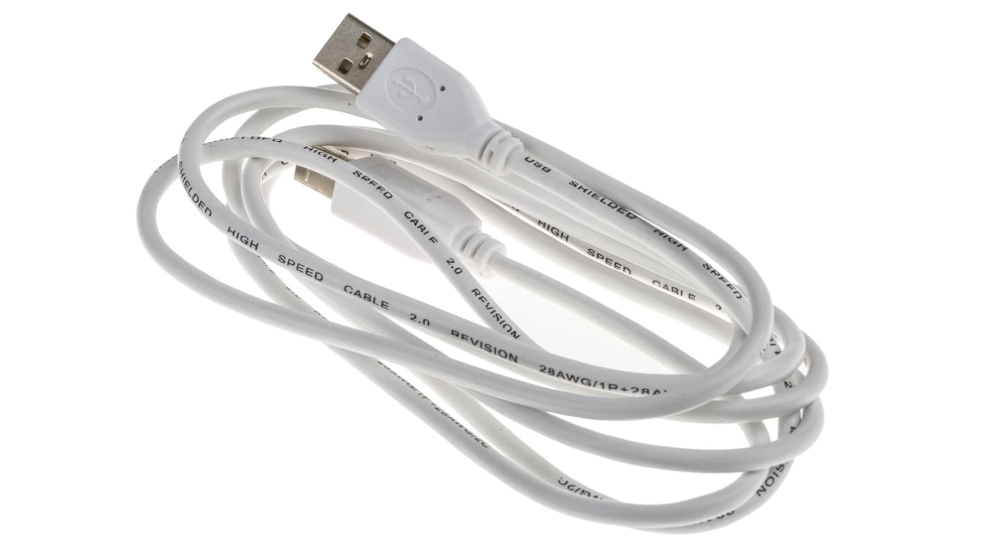 RS PRO USB 2.0, Male USB A to Male USB B, 2m