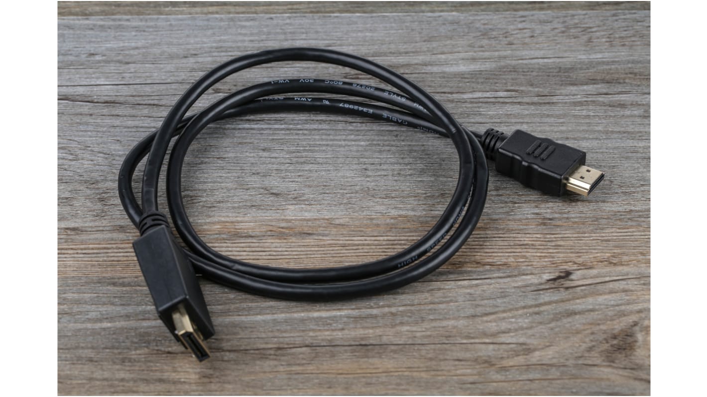 Kabel DisplayPort długość 1m B: HDMI A: Display Port RS PRO 1080p