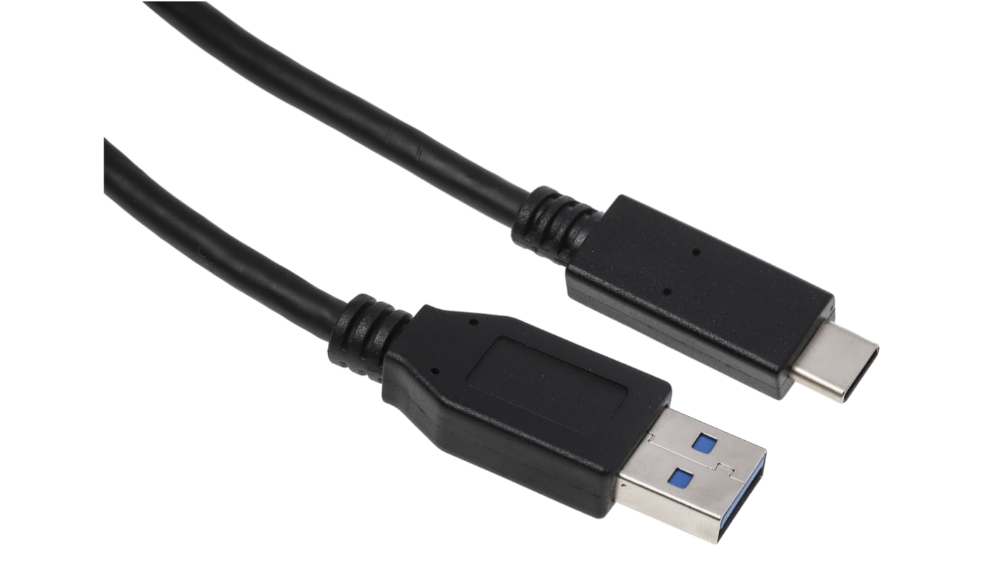 RS PRO USB 3.0, USB 3.1, Male USB A to Male USB C, 2m