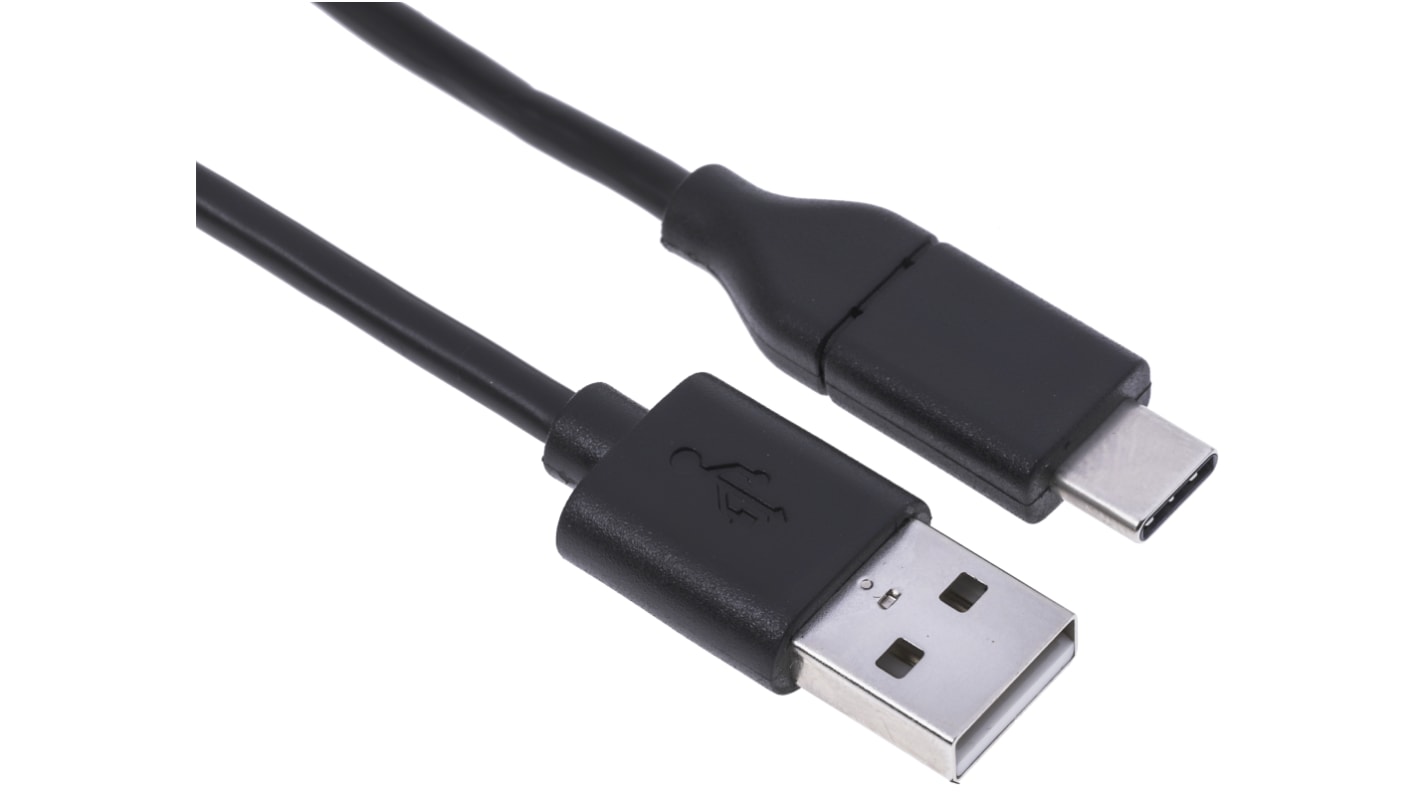 RS PRO USB 2.0, Male USB A to Male USB C, 2m