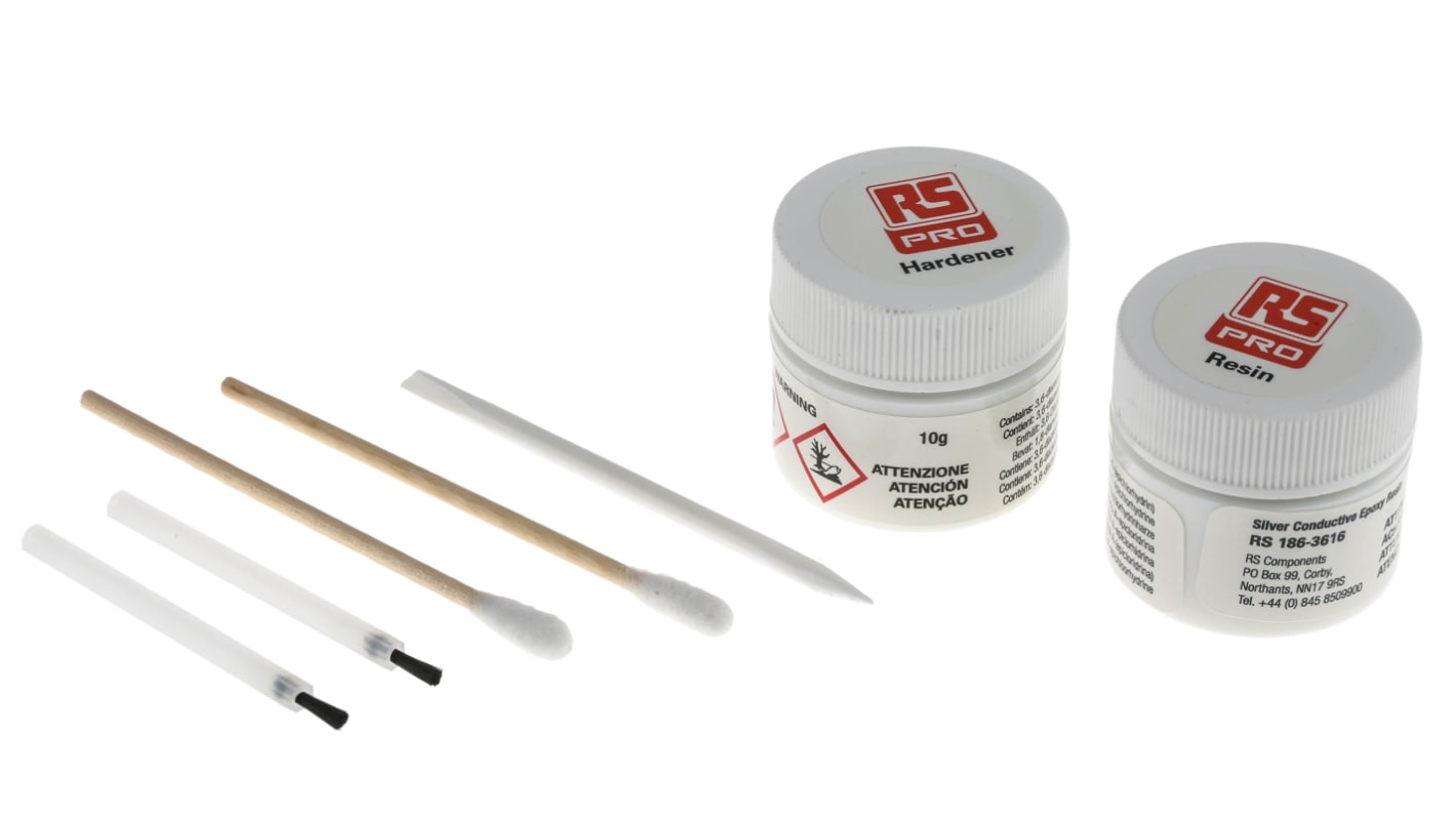 RS PRO Leitfähiger Klebstoff Flüssig, Dose 10 g, für Keramik, Glas, Metall, Kunststoff