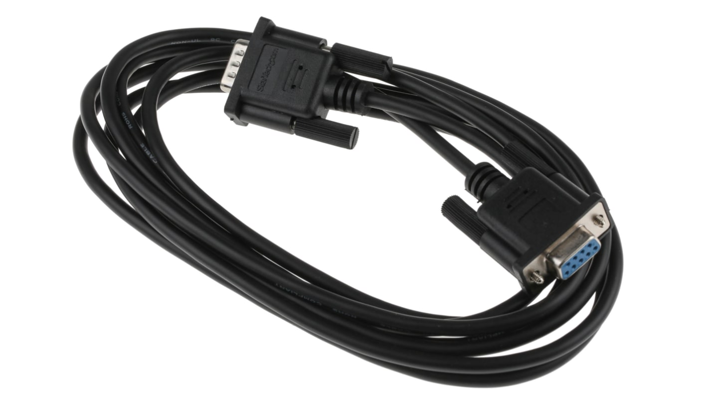 StarTech.com Male 9 Pin D-sub to Female 9 Pin D-sub Serial Cable, 3m PVC