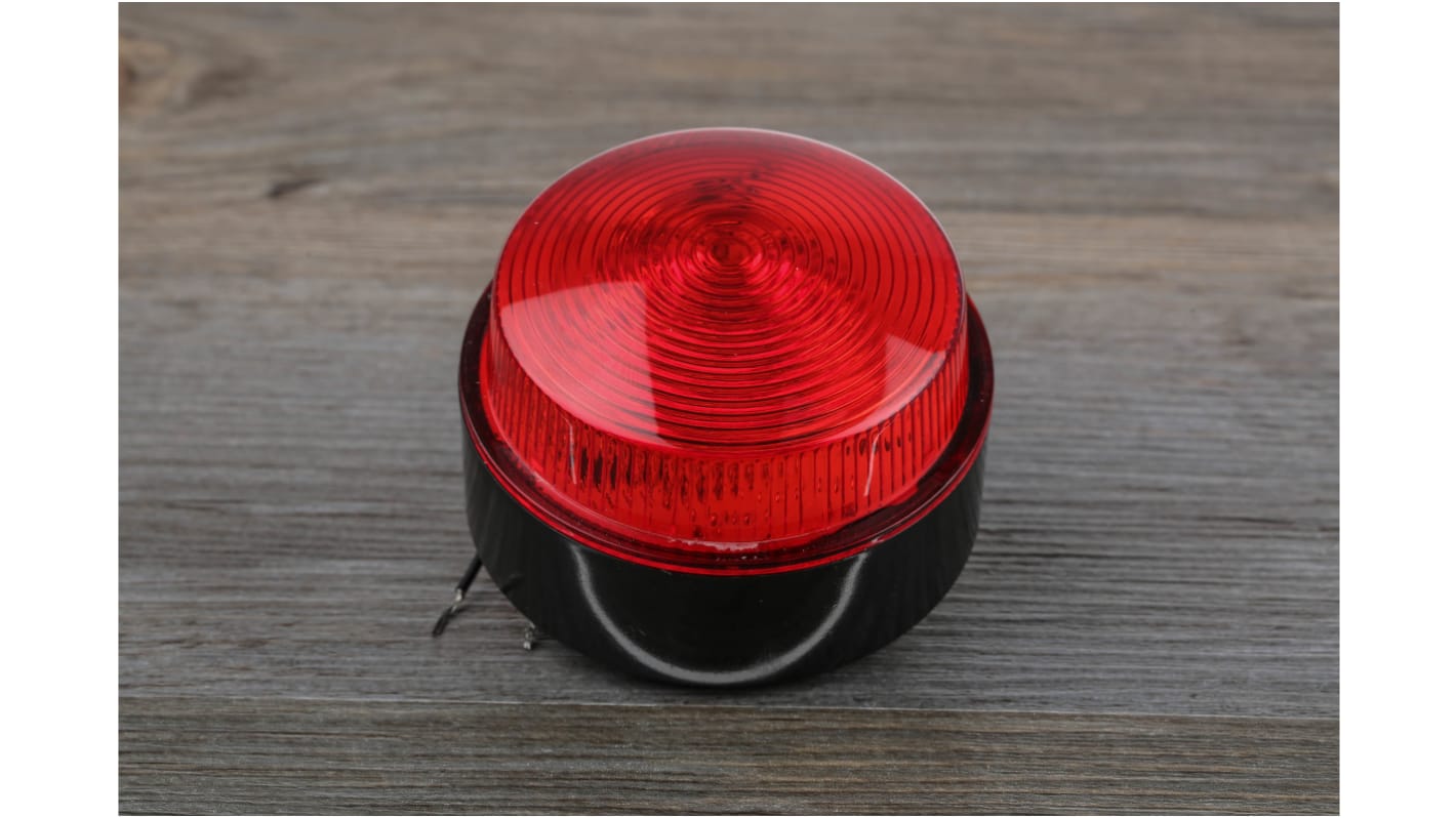 RS PRO Red Flashing Beacon, 10 → 100 V dc, 20 → 72 V ac, Stud Mount, Surface Mount, Xenon Bulb, IP67