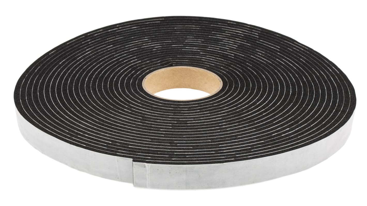 RS PRO PVC Schaumstoff Klebeband, , Schwarz, Stärke 6.0mm, 25.0mm x 15.0m