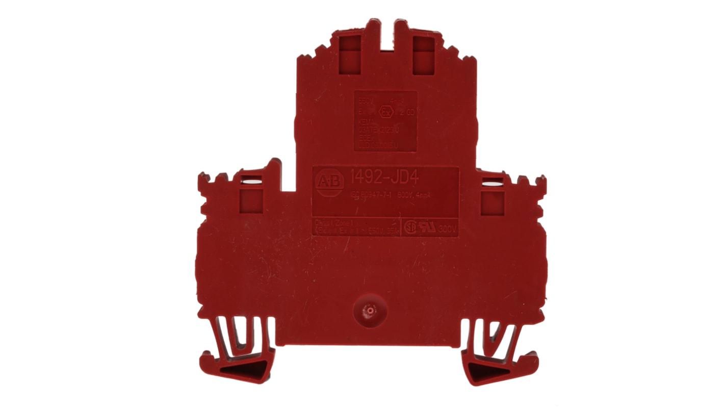 Rockwell Automation 1492 Series Screw Terminal, 4-Way, 24A, 22 → 12 AWG Wire, Screw Cage Termination