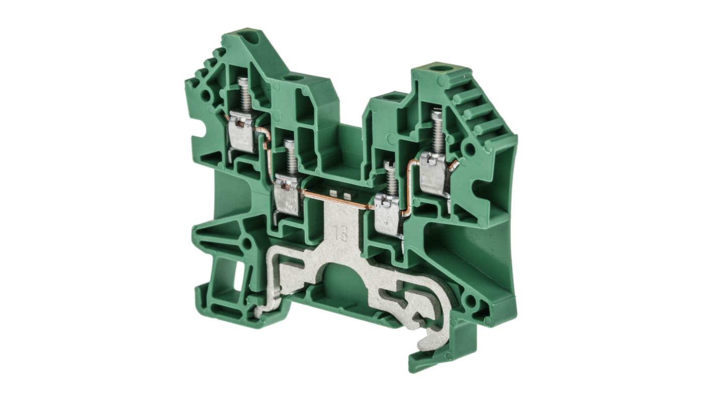 Allen Bradley 1492 Series Screw Terminal, 3-Way, 10A, 22 → 12 Wire, Screw Cage Termination
