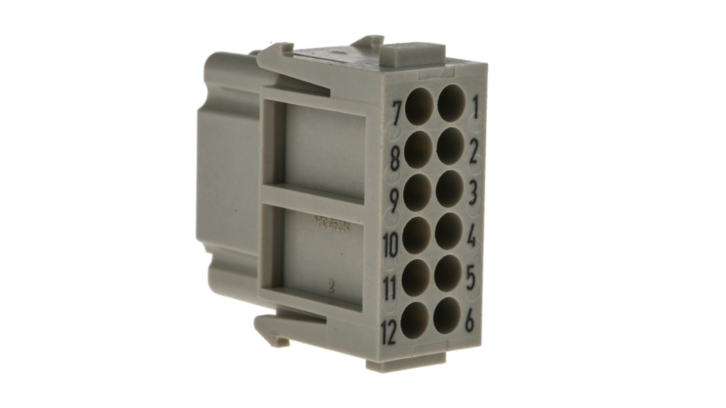 HARTING Heavy Duty Power Connector Module, 10A, Female, Han-Modular Series, 12 Contacts