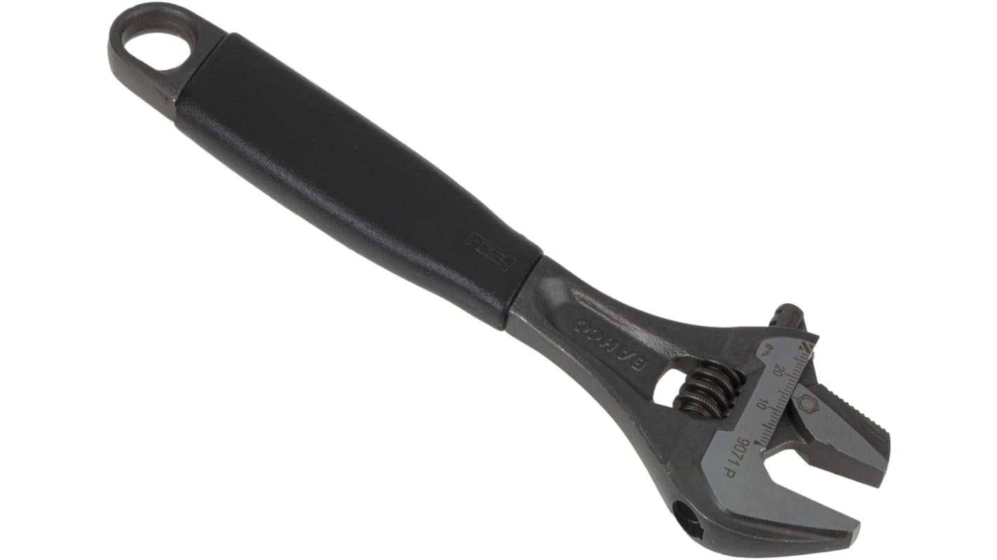 Bahco Adjustable Spanner, 208 mm Overall, 28mm Jaw Capacity, Plastic Handle
