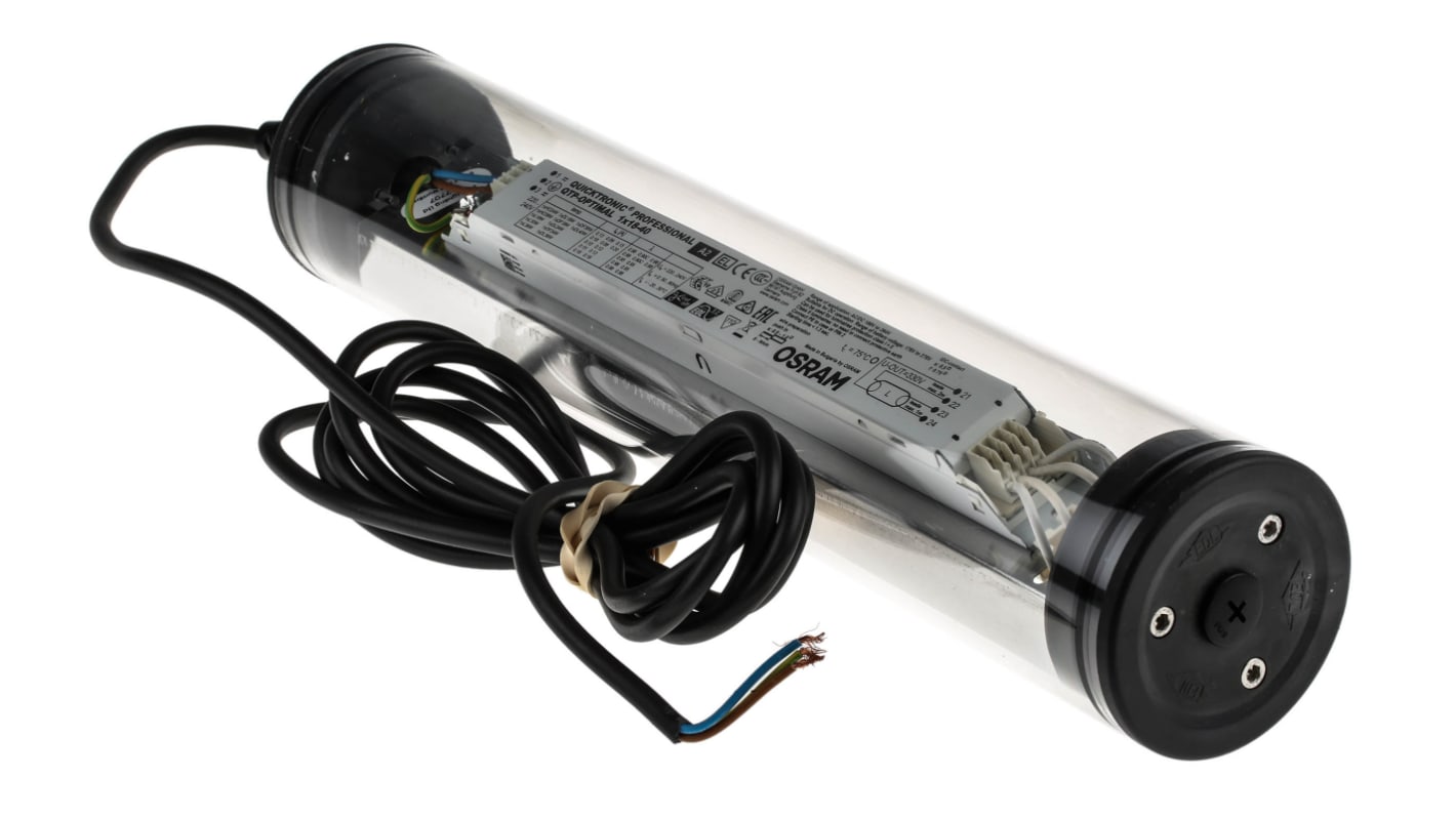 Lámpara para maquinaria Fluorescente compacto RS PRO, 230 V CA, 24 W, long. 420 mm, IP67