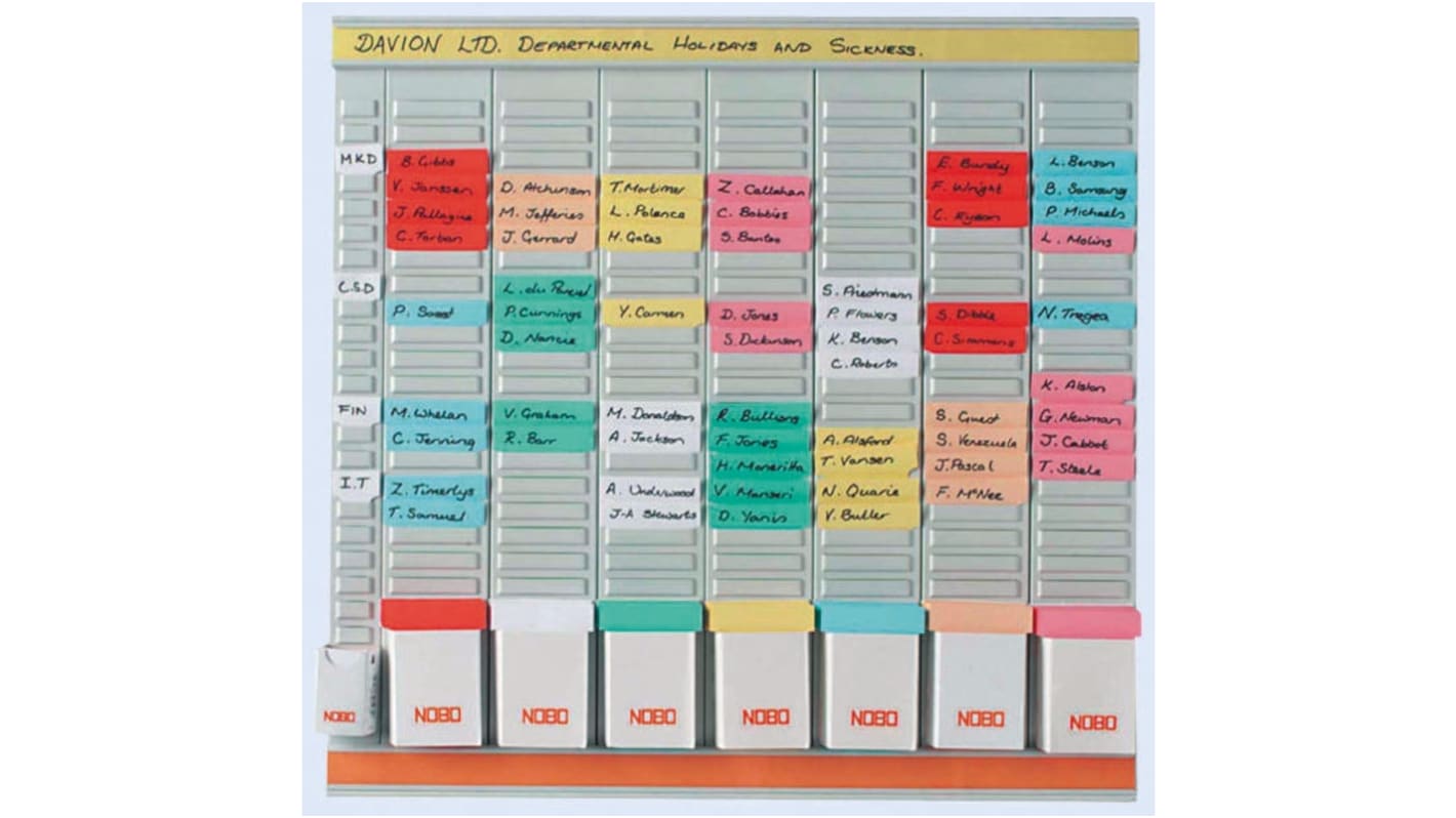 Nobo Weekly Slotted Wall Planner, 800 x 660mm