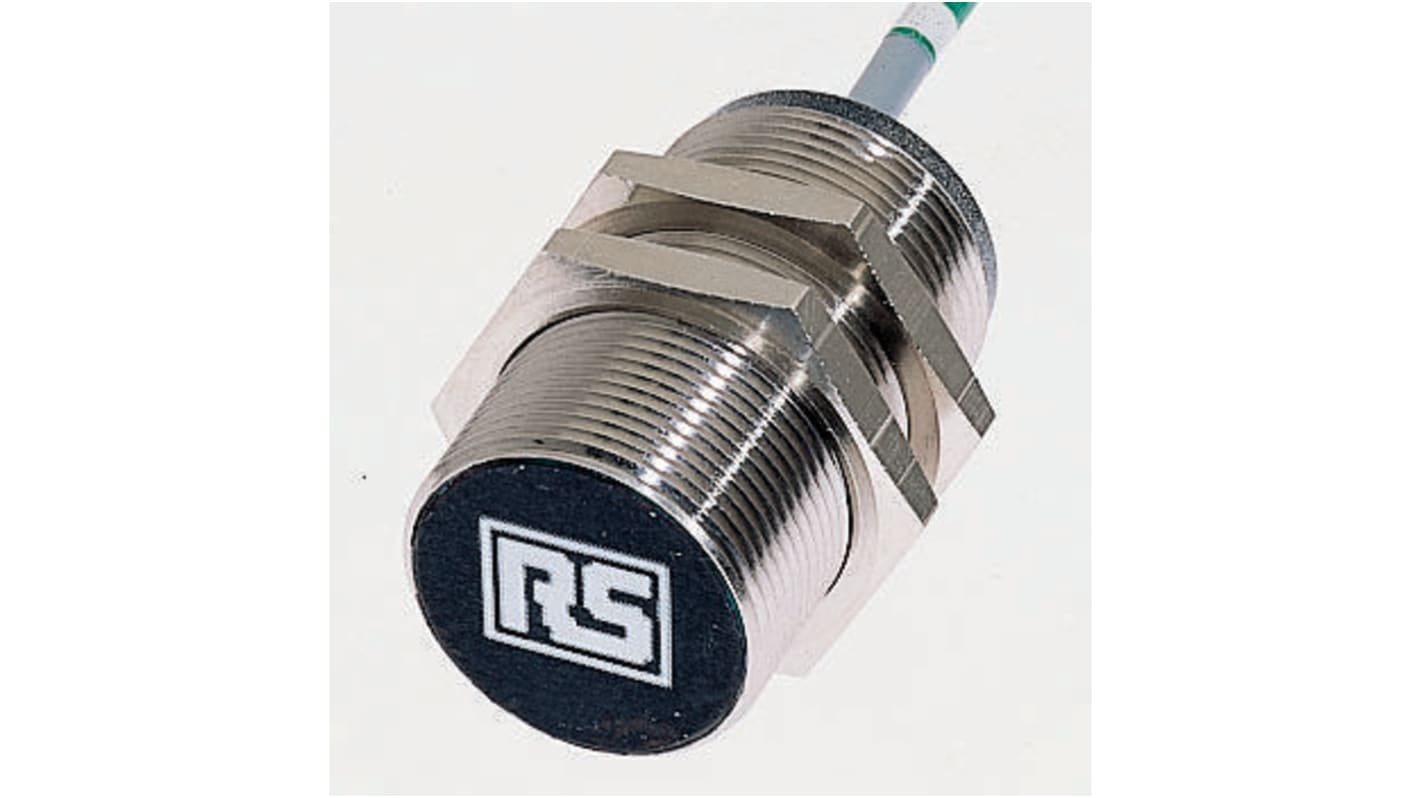 RS PRO Barrel-Style Proximity Sensor, M30, 10 mm Detection, NPN Output, 10 → 30 V dc, IP67, IP68