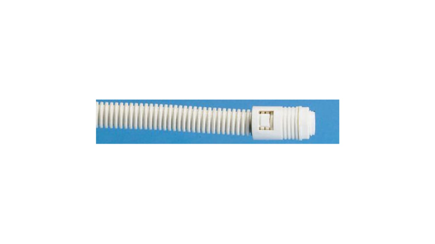 Adaptaflex Straight, Conduit Fitting, 25mm Nominal Size, M25, Polyamide, White IP65 rating