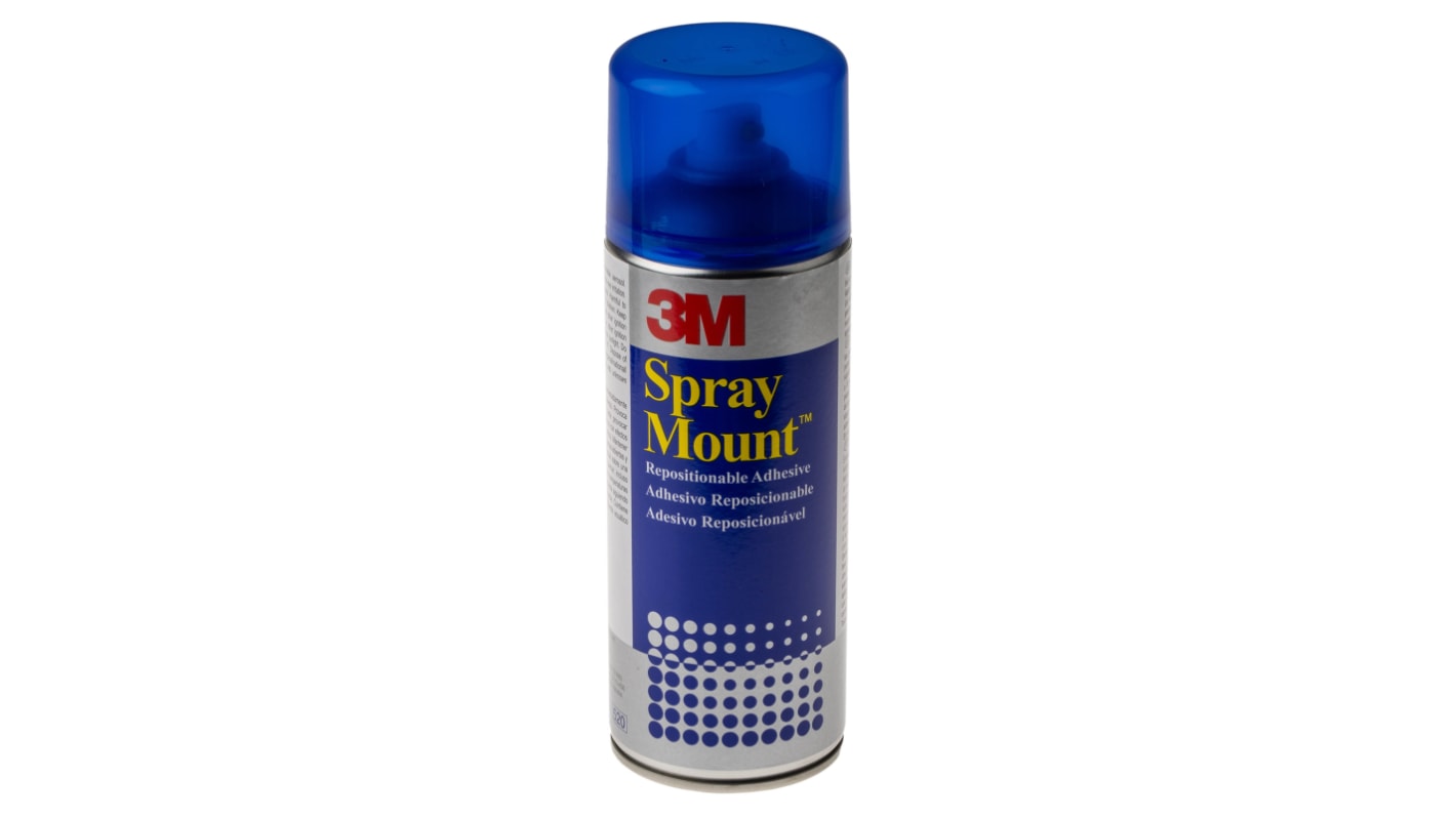 3M SprayMount Sprühkleber Flüssig Weiß, Dose 400 ml, für Teppich, Kork, Textil, Schaumstoff, Metall, Papier, Holz