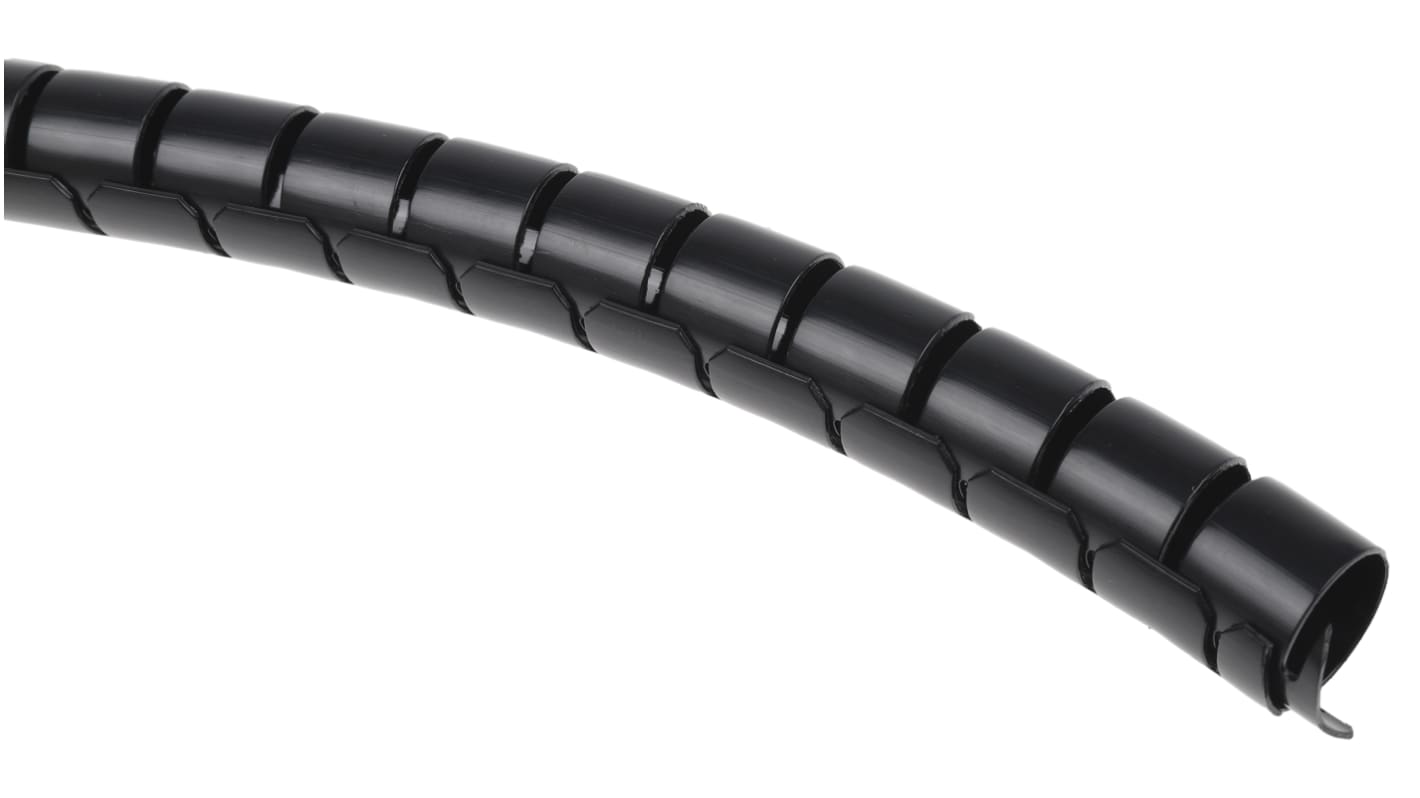 Gaine de câble spiralée RS PRO, Ø 20mm → 23mm Noir, Ø int 20mm en Nylon