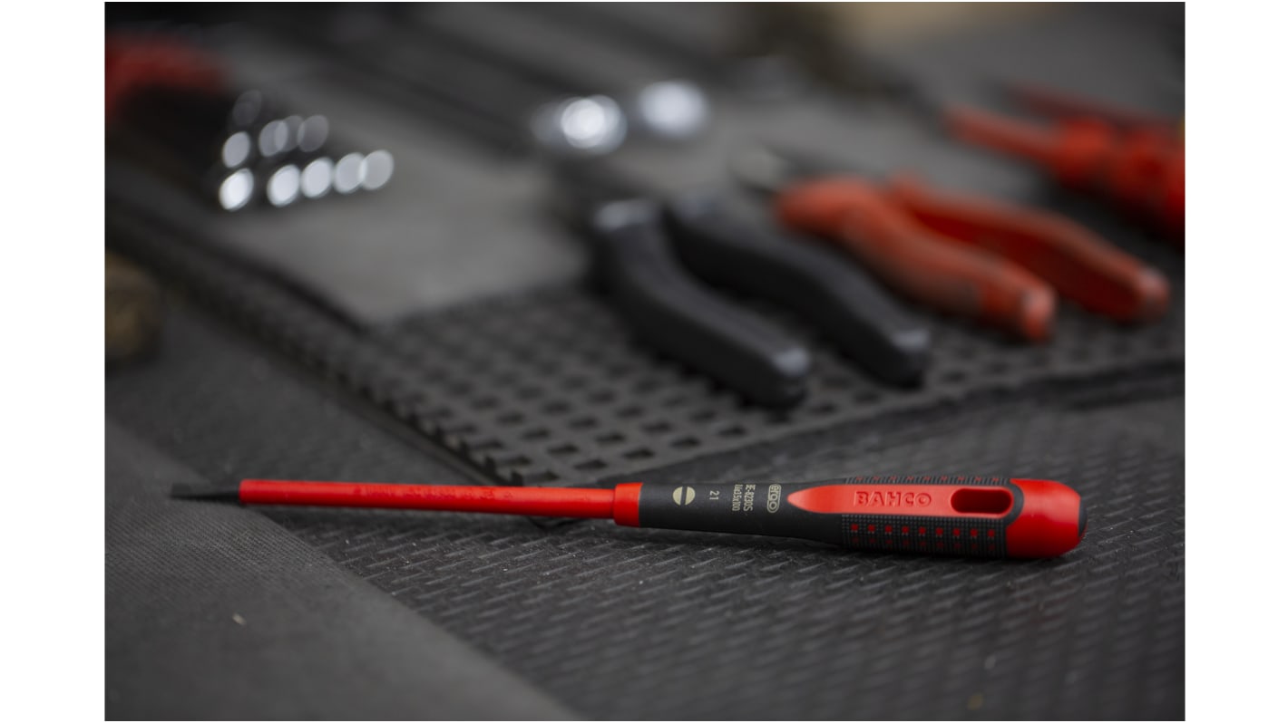 Bahco Slotted  Screwdriver, 3.5 x 0.6 mm Tip, 100 mm Blade, VDE/1000V, 203 Overall