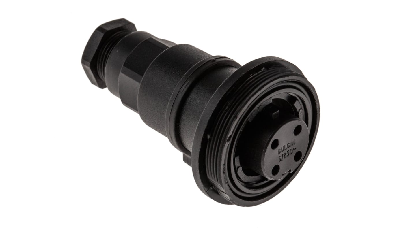 Bulgin Circular Connector, 4 Contacts, In-line, Socket, Female, IP68, Standard Buccaneer Series