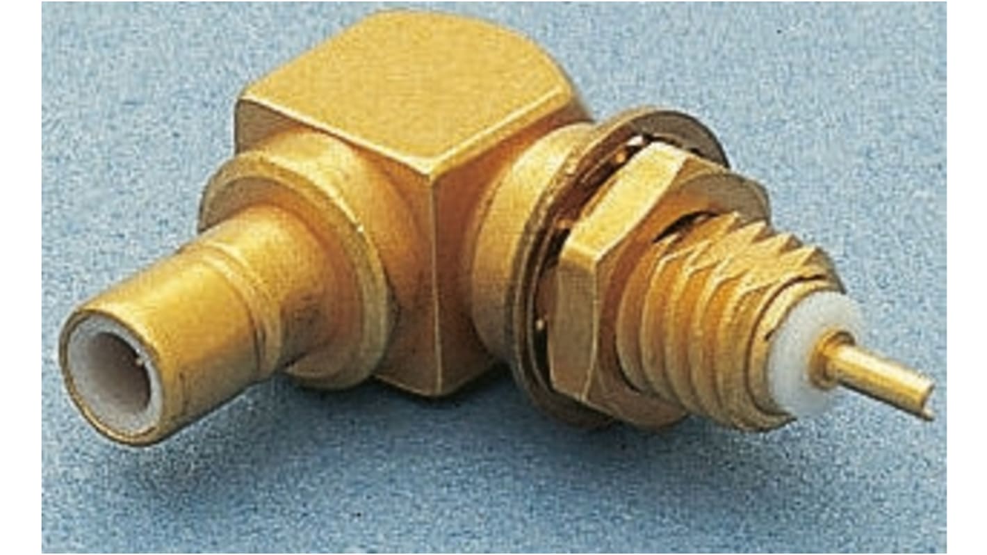 Radiall, jack Panel Mount SMB Connector, 50Ω, Solder Termination, Right Angle Body