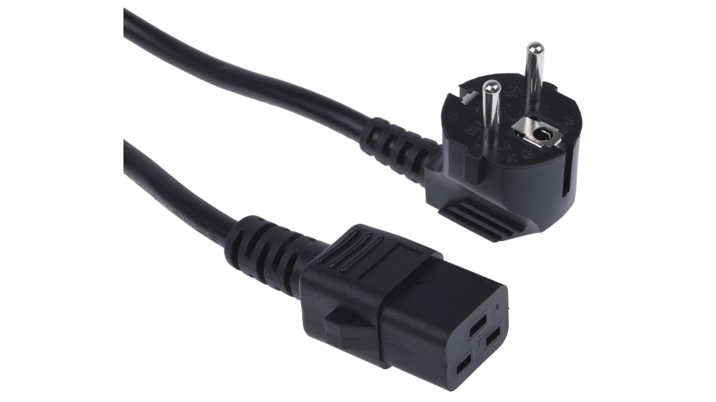 Cavo di alimentazione RS PRO IEC C19/CEE 7/7, 16 A, 250 V, L. 2m