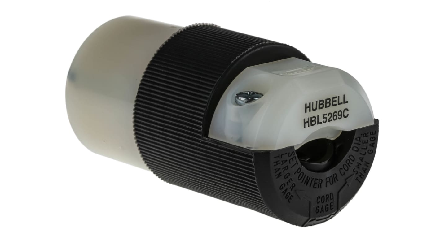 Hubbell USA Mains Connector, 15A, Cable Mount, 125 V