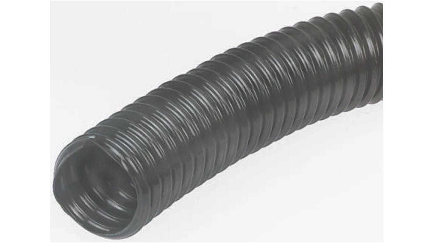 RS PRO Black PVC Reinforced PVC Ducting, 10m, 75mm Bend Radius