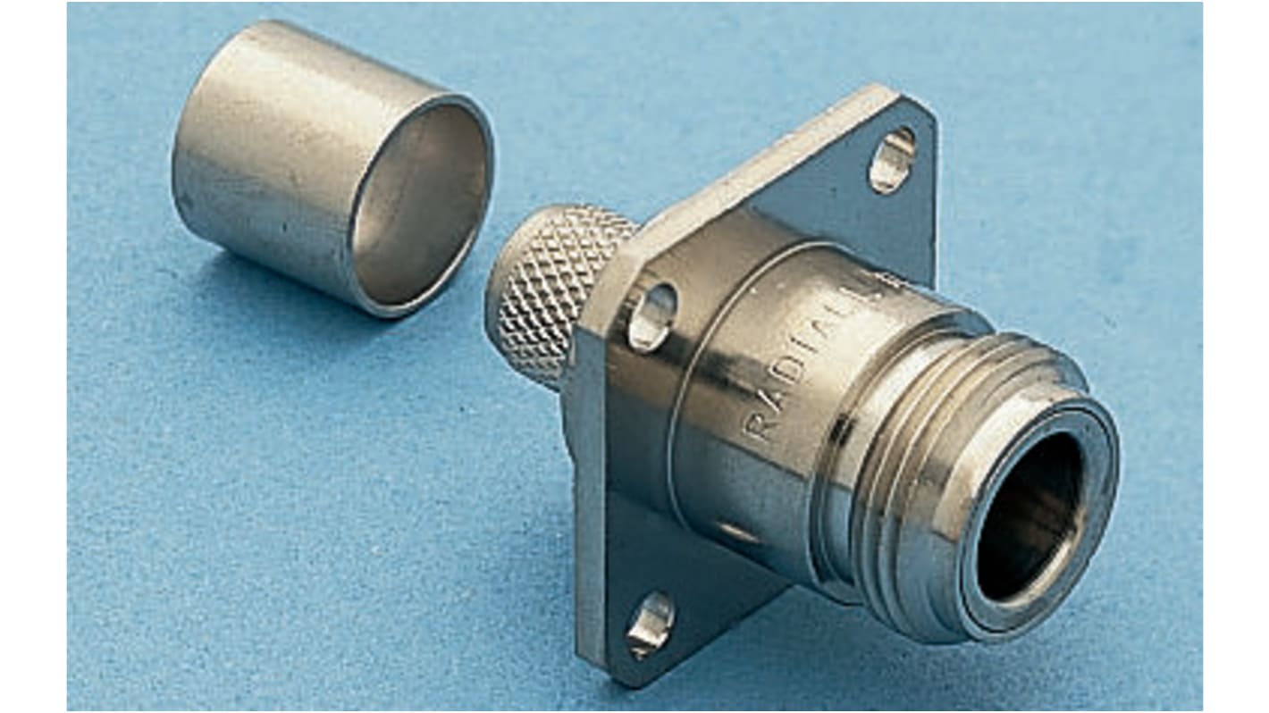Radiall, Jack Panel Mount N Connector, 50Ω, Crimp Termination, Straight Body