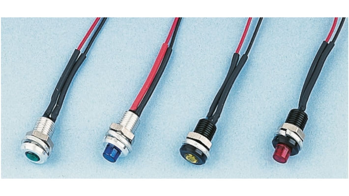 Indicatore da pannello Oxley Bianco  a LED, 12V ca, IP66, A filo, foro da 6.4mm