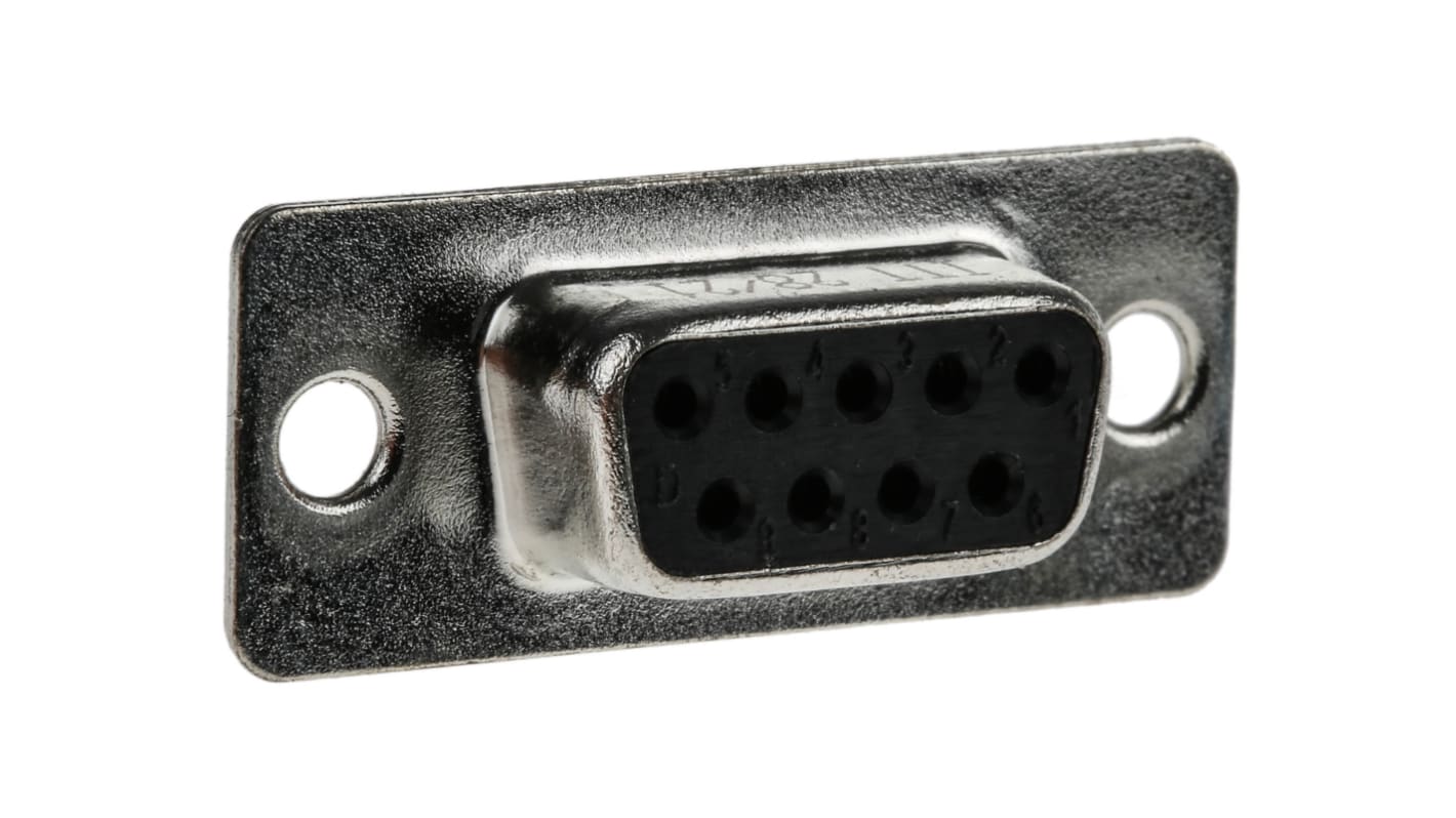 ITT Cannon DB9针标准D-Sub母座, 直向, 面板安装, 焊接端接, 5.0A, ZD*系列