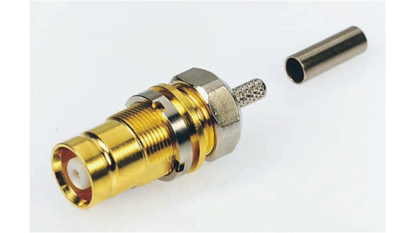 Telegartner, Jack Panel Mount 1.6/5.6 Connector, 75Ω, Crimp Termination, Straight Body