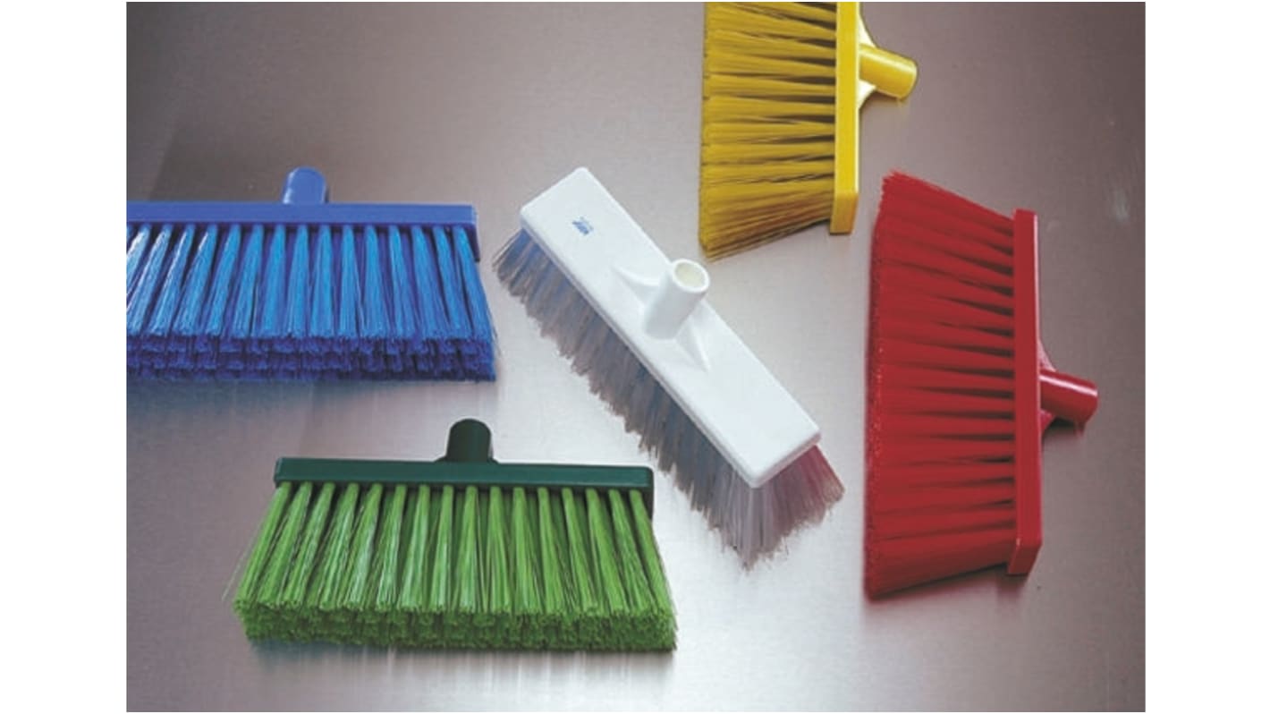 Vikan Broom, Yellow With PET Bristles for Food Industry, Wet Floors