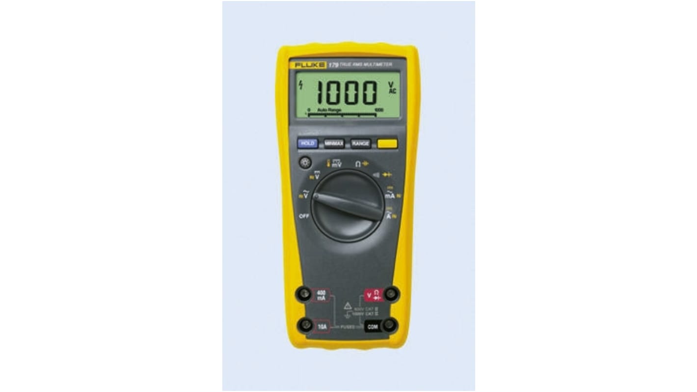 Fluke 175 Hand LCD Digital-Multimeter, CAT III, CAT IV 1000V ac / 10A ac, 50MΩ, ISO-kalibriert