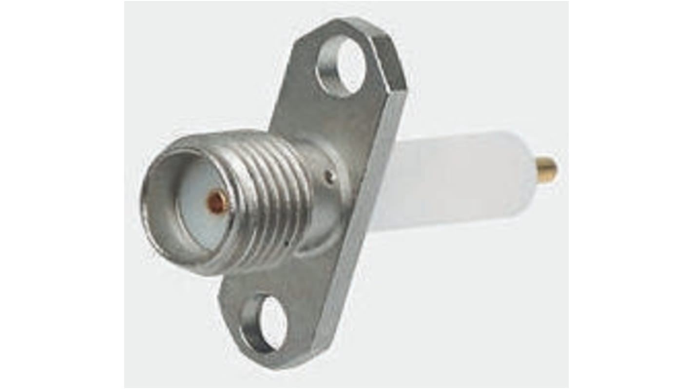 Amphenol RF, jack Flange Mount SMA Connector, 50Ω, Solder Termination, Straight Body