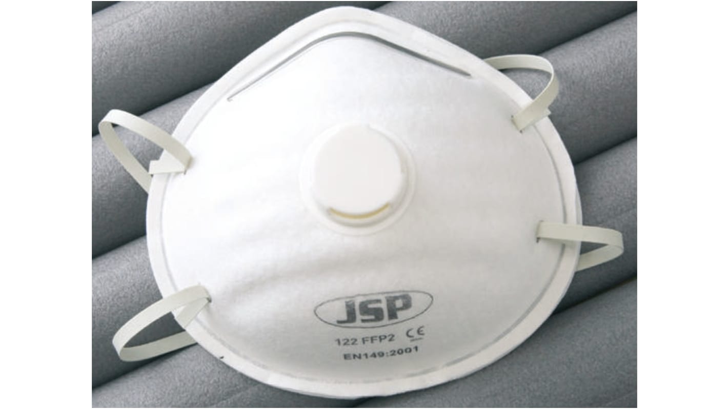 JSP Disposable Face Mask for General Purpose Protection, FFP2, Valved, Moulded 10 per Package