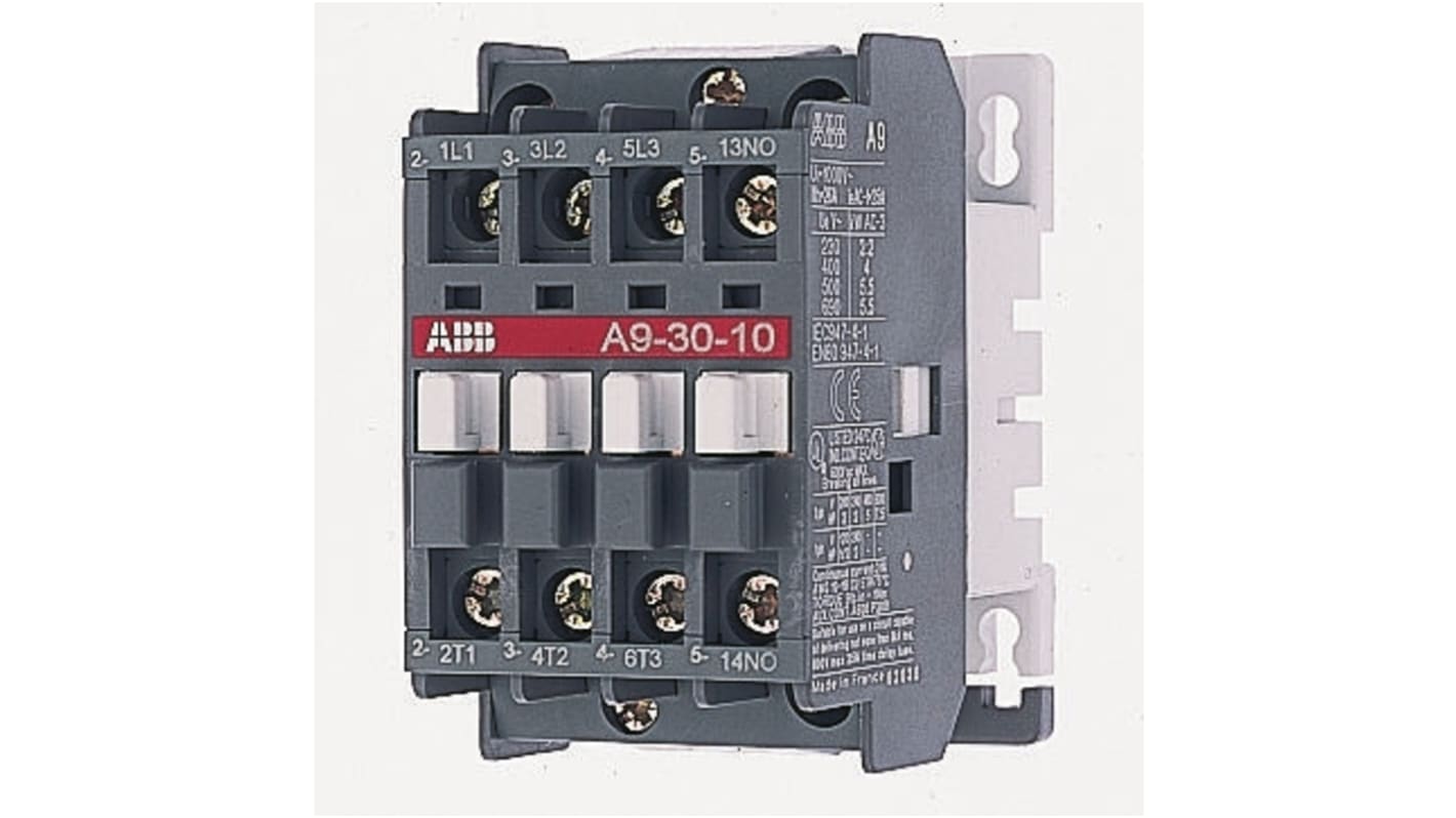 Contattore ABB, serie A30, 3 poli, 3 NA, 55 A, bobina 24 V c.a.