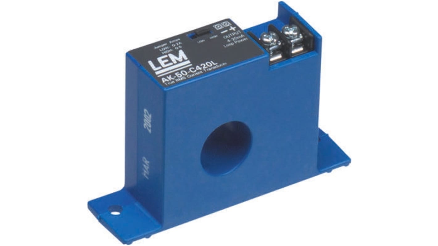 LEM AKR 変流器, 200A, 200:1, 19mm, パネル取り付け