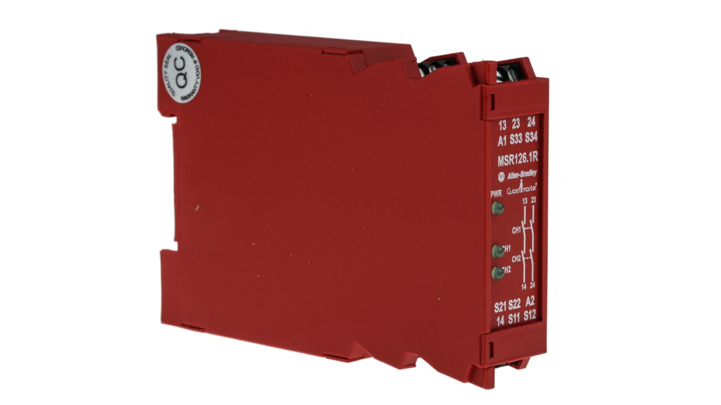 Relè di sicurezza Allen Bradley 440R / MSR126.1R, 230V ca, 2 canali, 2 contatti di sicurezza