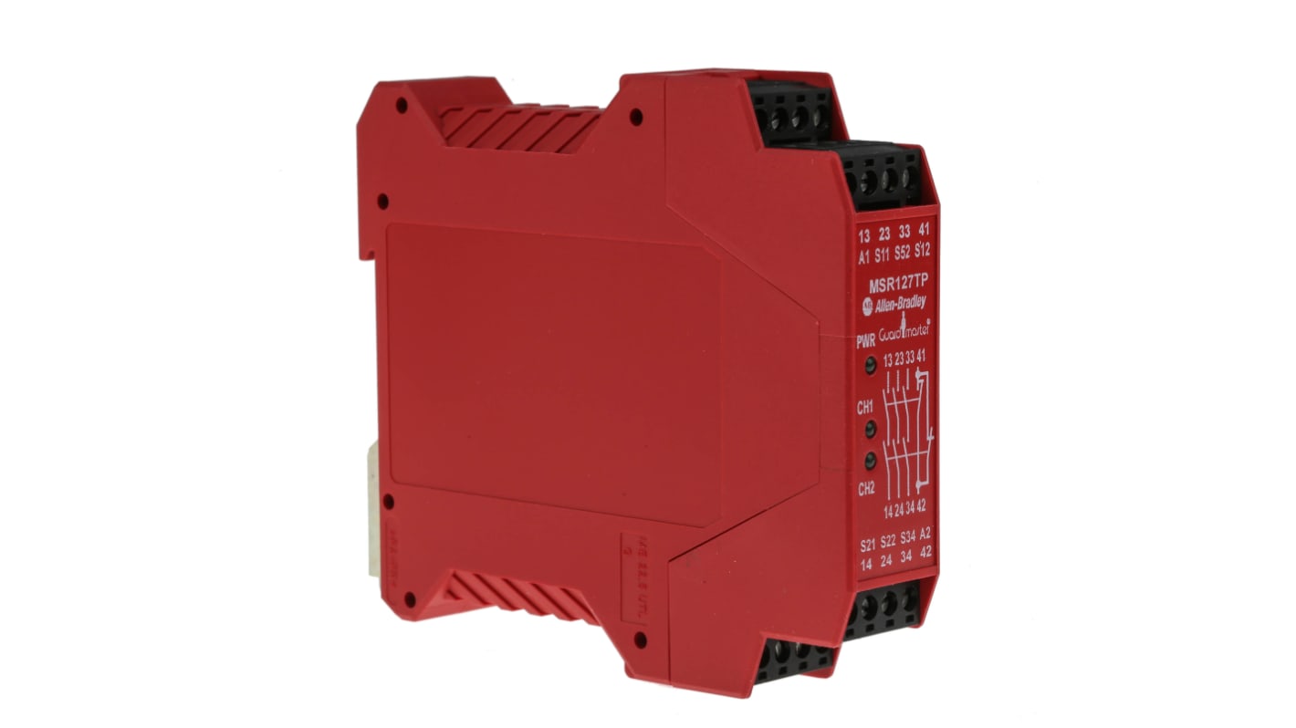 Relè di sicurezza Allen Bradley 440R / MSR127TP, 230V ca, 1 canale, 3 contatti di sicurezza